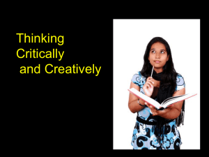 Thinking Critically and Creatively