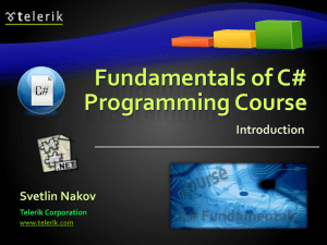 Fundamentals of C# Programming - Course Introduction