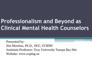 Professionalism and Beyond as Clinical Mental Health