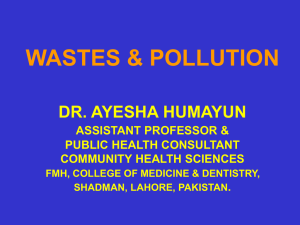 INTRODUCTORY LECTURE ON ENVIRONMENT AND HEALTH
