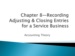 Chapter 7-Financial Statements for a Proprietorship