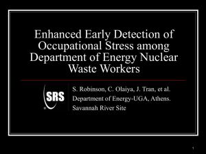 Enhanced Early Detection of Occupational Stress Among DOE