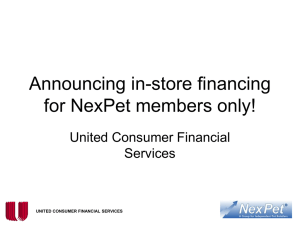 UNITED CONSUMER FINANCIAL SERVICES WELCOME to
