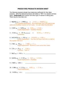 PREDICTING PRODUCTS REVIEW SHEET