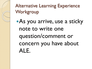 Alternative Learning Experience Workgroup