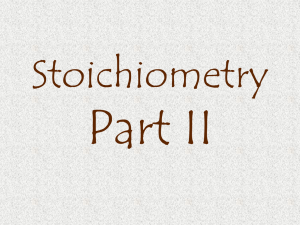 Stoichiometry Introduction