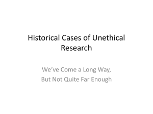 Historical Cases of Unethical Research