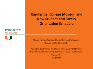 Residential College Move-in and New Student