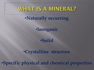 WHAT IS A MINERAL?