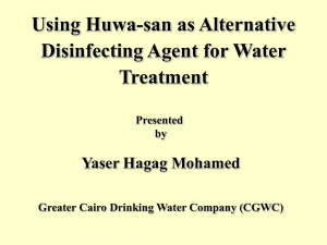 Using Huwa-san as Alternative Disinfecting Agent for Water