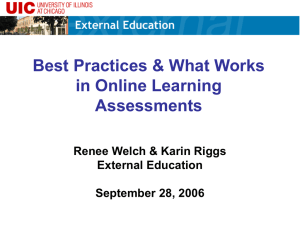 Best Practices and What Works in Online Learning Assessments