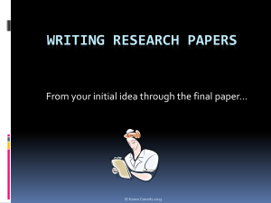 WRITING RESEARCH PAPERS