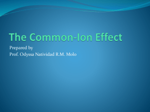 The Common-Ion Effect