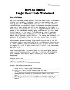 Intro to Fitness Target Heart Rate Worksheet Hearts in Motion