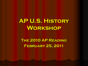 AP U.S. History Workshop