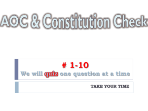 1-10 We will quiz one question at a time TAKE YOUR TIME AOC