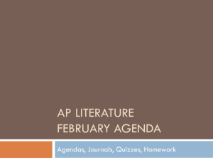 AP Literature February Agenda