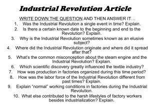 Industrial Revolution Article