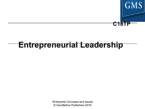 Chapter 8 Entrepreneurial Leadership