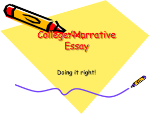College/Narrative Essay