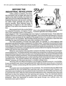 CH. 10.1 and 11.1 Industrial Revolution Study Guide