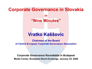 Corporate Governance in Slovakia in