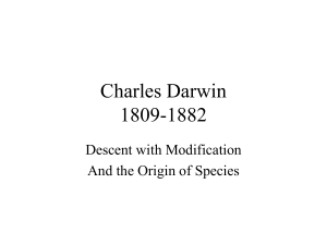 Charles Darwin 1809-1882 - Department of Biology