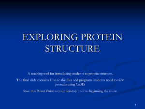 EXPLORING PROTEIN STRUCTURE