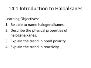 14.1 Introduction to Haloalkanes