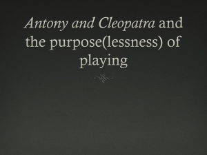 Antony and Cleopatra - University of Warwick