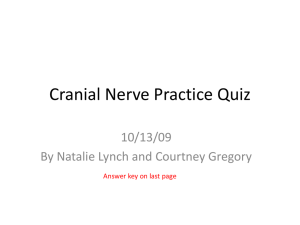 Cranial Nerve Practice Quiz