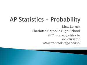 AP Statistics – Probability - lew