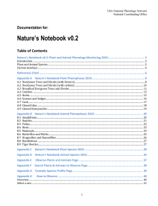 Nature's Notebook v0.2: Plant and Animal Phenology Monitoring 2010