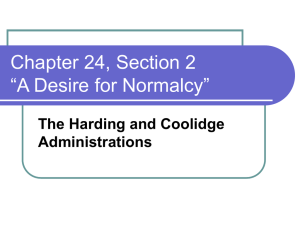 The Harding and Coolidge Administrations