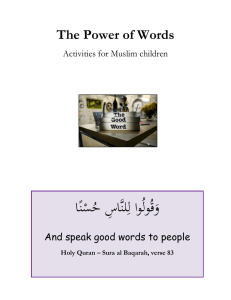 The Power of Words - The Academy for Learning Islam