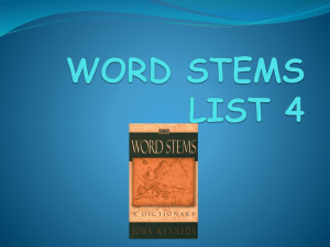 WORD STEMS LIST 4