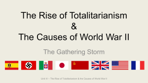 Unit 4 The Rise of Totalitarianism and the Causes of WWII