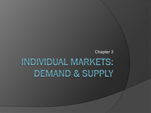 Individual markets: demand & supply