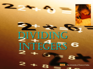 Dividing Integers with Tiles Powerpoint