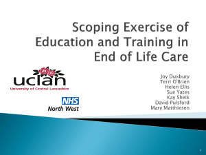 Scoping Exercise of Education and Training in End of Life Care