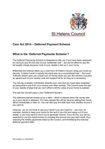 Deferred Payment Scheme