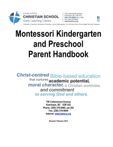 Click here to view, and print our Montessori Parent