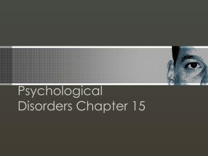 Psychological Disorders Chapter 15