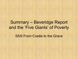 Summary – Beveridge Report and the 'Five Giants' of Poverty