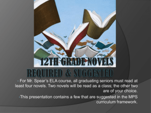 12th Grade Novels Required & Suggested