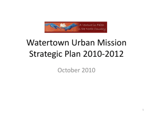 the Watertown Urban Mission Strategic Plan for PowerPoint