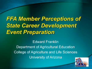 FFA Member Perceptions of State Career Development Event