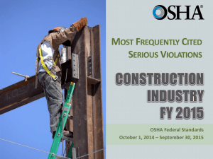 Most Frequently Cited Serious Violations in Construction