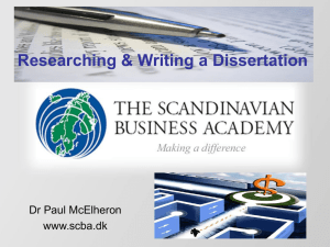 Researching & Writing a Dissertation