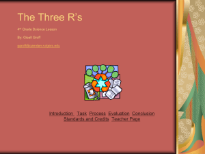 The Three R's 3rd Grade Lesson By: Gisell Groff ggroff@camden